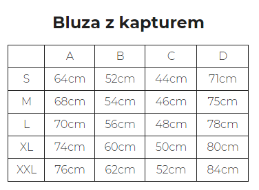 rozmiary-bluza z kapturem